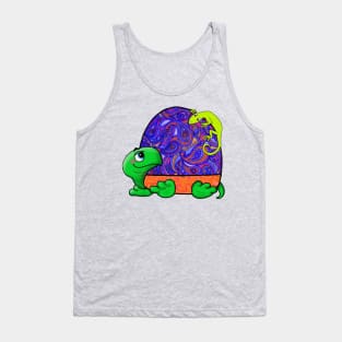 Psychedelic turtle with friend Tank Top